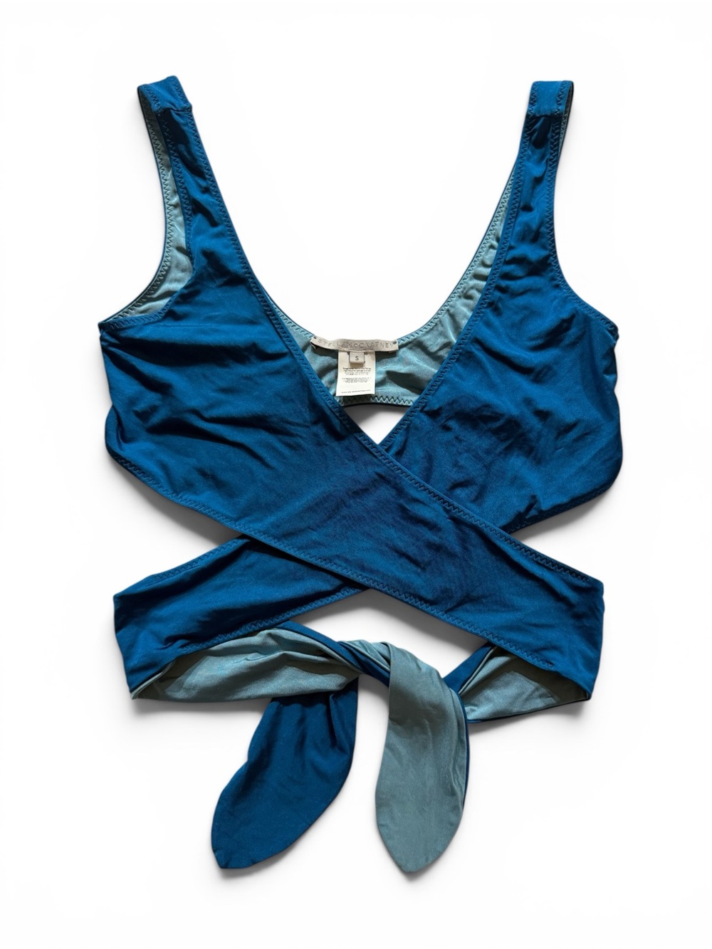 Stella McCartney Teal and Light Blue Wrap Swimwear